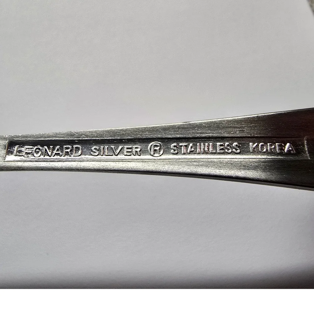 Leonard Silver Stainless Cocktail Appetizer Forks Set‎ of 5 Silver Vintage Korea